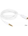 Przedłużacz kabla AUDIO MINIJACK M/F 4 PIN Apple 2M biały Delock - nr 19