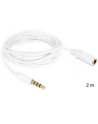 Przedłużacz kabla AUDIO MINIJACK M/F 4 PIN Apple 2M biały Delock - nr 6