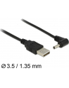 Kabel USB zasilający -> DC 3.5  x 1.35 mm (M) kątowy 90'' 1.5M Delock - nr 25