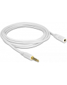 Przedłużacz kabla AUDIO MINIJACK M/F 4 PIN Apple 2M biały Delock - nr 21