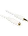 Przedłużacz kabla AUDIO MINIJACK M/F 4 PIN Apple 2M biały Delock - nr 23