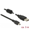 Kabel USB AM-mini BM 2.0 Delock 3M czarny - nr 8