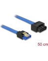 Przedłużacz SATA DATA III (M/F) metalowe zatrzaski niebieski 50cm Delock - nr 20
