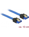 Kabel SATA DATA III 10cm z zatrzaskami metalowymi niebieski DELOCK - nr 15