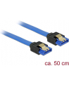 Kabel SATA DATA III 50cm z zatrzaskami metalowymi niebieski DELOCK - nr 13