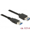 Przedłużacz USB AM-AF 3.0 0.5M czarny Delock - nr 19