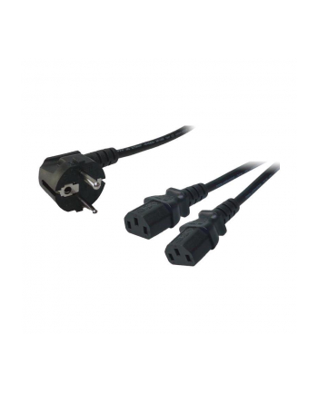 Kabel zasilający LogiLink CP101 typu Y Schuko > 2x C13 czarny 1,5m
