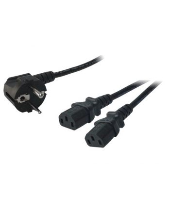 Kabel zasilający LogiLink CP101 typu Y Schuko > 2x C13 czarny 1,5m