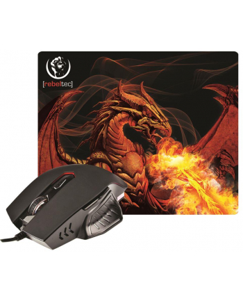 Mysz optyczna dla graczy + podkładka Rebeltec RED DRAGON USB