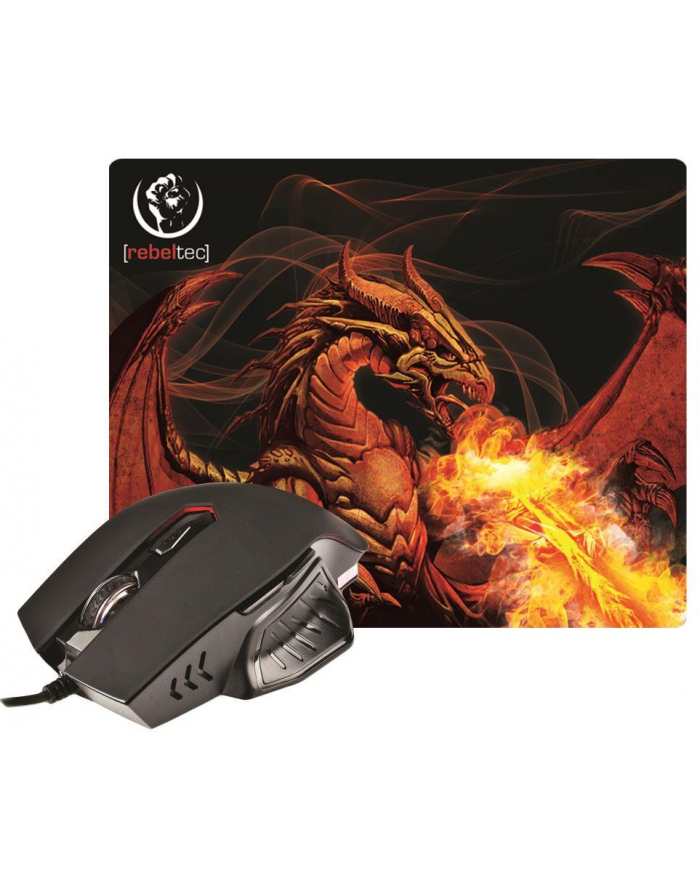 Mysz optyczna dla graczy + podkładka Rebeltec RED DRAGON USB główny