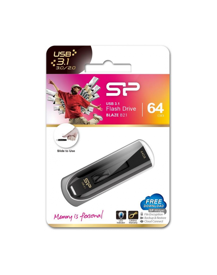 Pendrive Silicon Power Blaze B21 64GB USB 3.0 / USB 3.1  Black główny