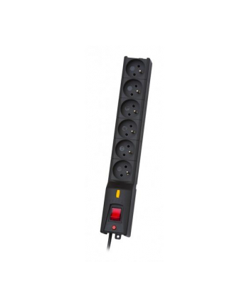 Listwa przeciwprzepięciowa LX 610, 1L, 5,0m, czarna