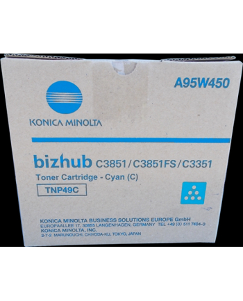 Toner Konica Minolta TNP-49C | 12000 pages | Cyan | Bizhub C3351 C3851 C3851FS