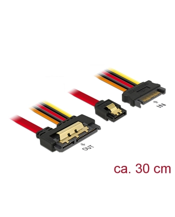 Delock Przewód SATA 6 Gb/s, 7pin żeński+15pin zasilanie SATA męski>22pin SATA nr 2