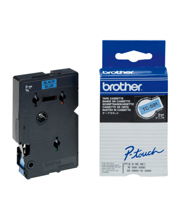 Taśma Brother 9mm BLACK ON BLUE TAPE