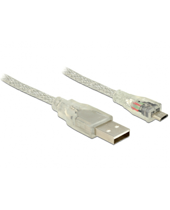 Delock Kabel USB 2.0 AM > USB 2.0 Micro BM, 0.5m, przezroczysty