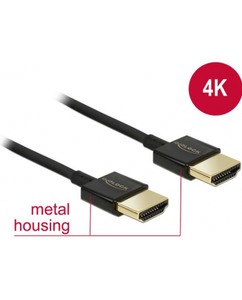 Delock Kabel High Speed HDMI with Ethernet HDMI AM > HDMI AM 3D 4K 2m Slim nr 1