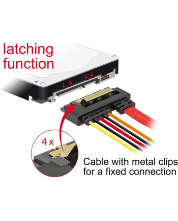 Delock Przewód SATA 6 Gb/s,7pinowy wtyk+2-pinowy wtyk zasilania>22-pinowe SATA