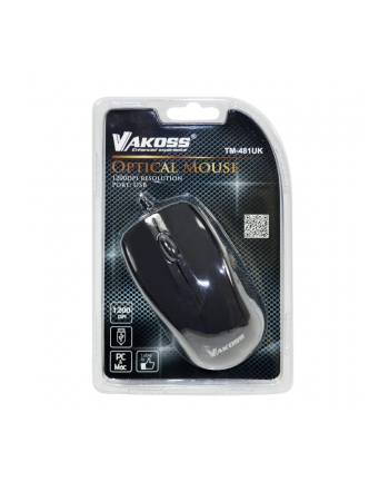 VAKOSS Mysz Optyczna USB, 3D, 1200dpi  TM-481UK czarna