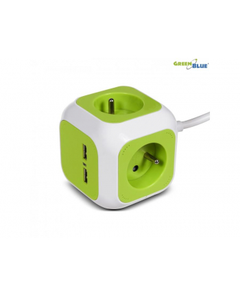 GreenBlue GB118 MagicCube poczwórne gniazdko prądowe, 2 wejścia usb 1,4m