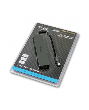 iTec i-tec USB C Slim 3-port HUB Gigabit Ethernet USB 3.0 do RJ-45 3x USB 3.0