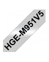 Taśma Brother 24mm Black/Matt Silver (5 sztuk)  High Grade Tape - nr 8