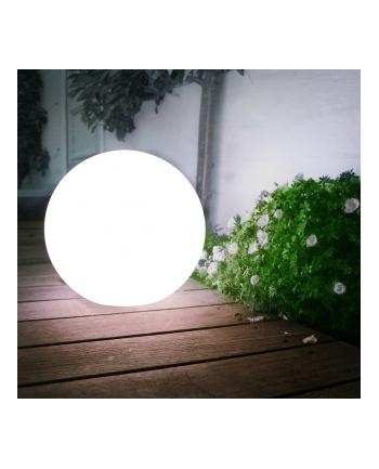 GreenBlue GB123 Solarna lampa wolnostojaca ogrodowa - kula 20x20x53cm, bialy LED