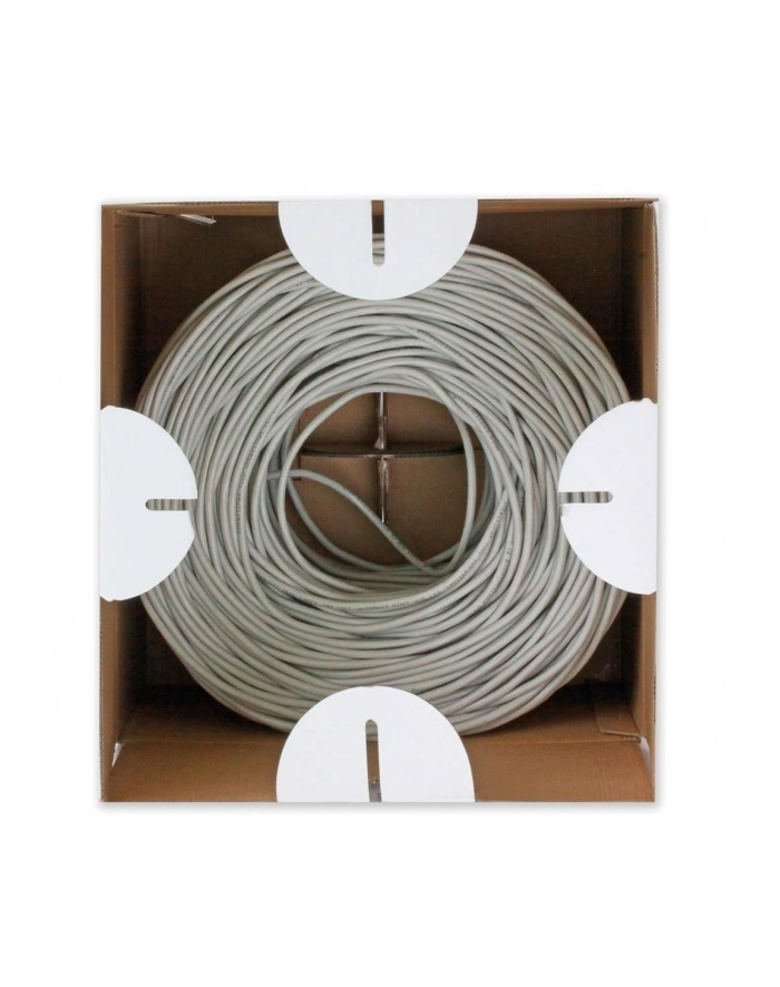TechlyPro Kabel instalacyjny skrętka UTP Cat5e 4x2 linka CCA 305m szary główny