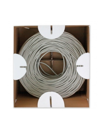 TechlyPro Kabel instalacyjny skrętka UTP Cat6 4x2 drut 100% miedź 305m szary nr 1