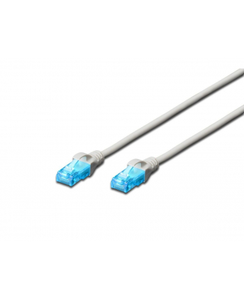 Digitus Kabel patch cord UTP, CAT.5E, szary, 1,5m, 15 LGW