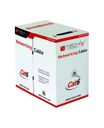 TechlyPro Kabel instalacyjny skrętka UTP Cat6 4x2 linka CCA 305m szary