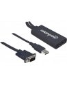 Manhattan Adapter konwerter VGA z USB audio na HDMI M/F 1080p czarny - nr 28