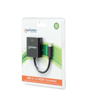 Manhattan Konwerter adapter USB-C 3.1 na HDMI M/F 1080p 4K czarny nr 1