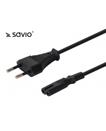 Kabel zasilający SAVIO CL-105 płaski ósemka 2pin, 3m