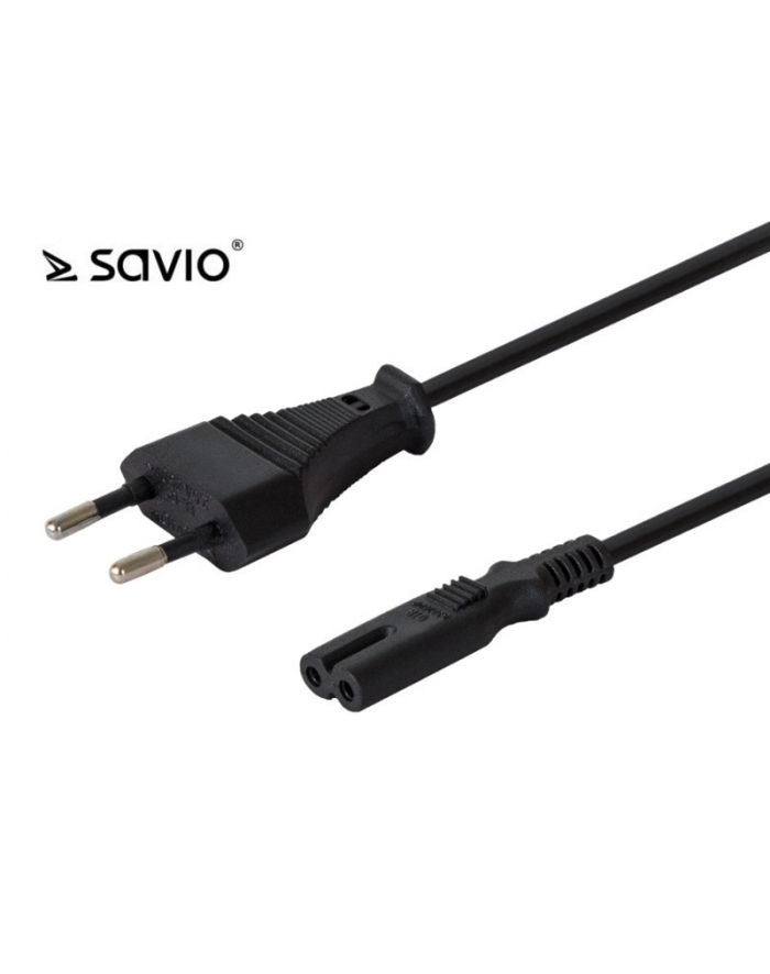 Kabel zasilający SAVIO CL-105 płaski ósemka 2pin, 3m główny