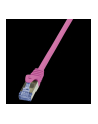 Patchcord LogiLink CQ3019S Cat.6A S/FTP 0,25m różowy - nr 2