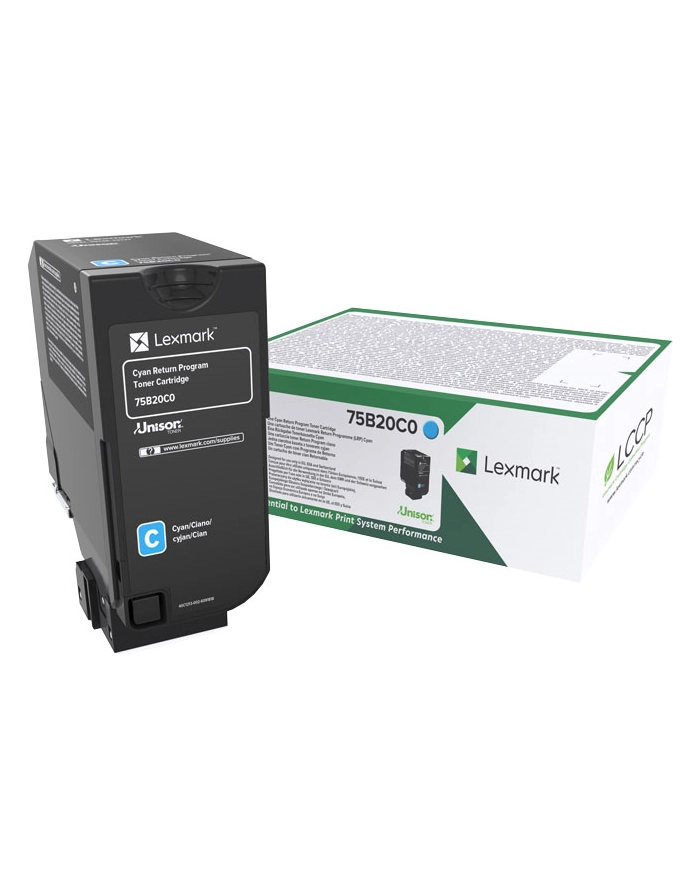 Toner Lexmark 75B20C cyan | zwrotny | 10 000 str | CS/CX 727 / CS728 główny