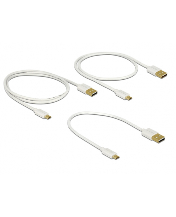 Kabel USB Delock micro AM-MBM5P USB 2.0 0.3m 0.6m 0.9m zestaw biały