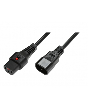 Kabel zasilający ASSMANN IEC LOCK 3x1mm2 Typ IEC C14/IEC C13 M/Ż 2m czarny