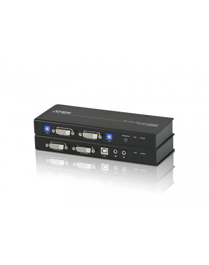 Extender KVM ATEN Dual View DVI/USB/AUDIO CE604 (CE604-AT-G) 60m główny