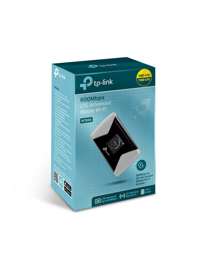 Router TP-LINK M7650 4G/LTE model SIM HotSpot micro SD slot 600Mb/s 2,4/5GHz główny