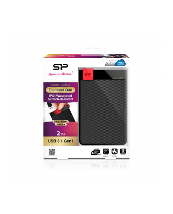Dysk zewnętrzny Silicon Power Diamond D30 2TB 2,5'' USB 3.0 IPX4 czarny superslim nr 1