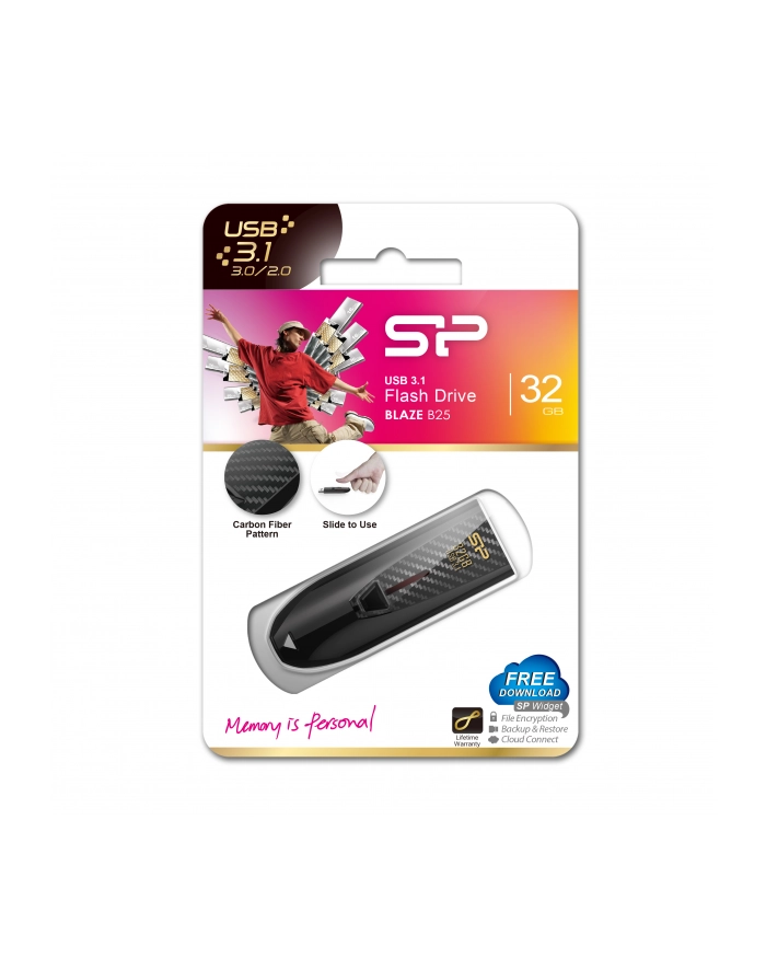 Pendrive Silicon Power Blaze B25 32GB USB 3.1 czarny główny