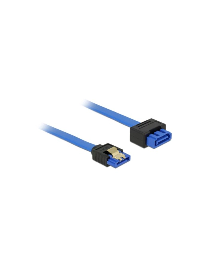 Delock kabel przedłużacz SATA 6 Gb/s (męski/żeński) 70 cm niebieski, zatrzaski główny
