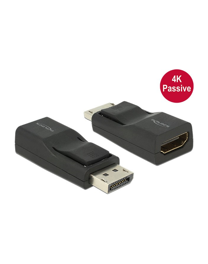 Delock Adapter Displayport 1.2 męski > HDMI żeński 4K pasywne czarny główny