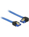 Delock kabel SATA 6 Gb/s prosto/kątowy lewo metal.zatrzaski 10cm niebieski - nr 10