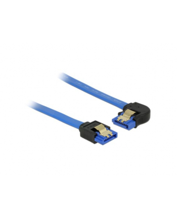 Delock kabel SATA 6 Gb/s prosto/kątowy lewo metal.zatrzaski 10cm niebieski nr 2