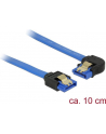 Delock kabel SATA 6 Gb/s prosto/kątowy lewo metal.zatrzaski 10cm niebieski - nr 8