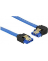 Delock kabel SATA 6 Gb/s prosto/kątowy lewo metal.zatrzaski 10cm niebieski - nr 9