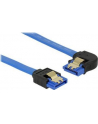 Delock kabel SATA 6 Gb/s prosto/kątowy lewo metal.zatrzaski 20cm niebieski - nr 10
